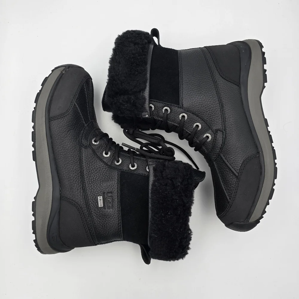 NWOT UGG Adirondack III Winter Waterproof Leather Snow Boots, Black, Women's 8.5 - Picture 14 of 16